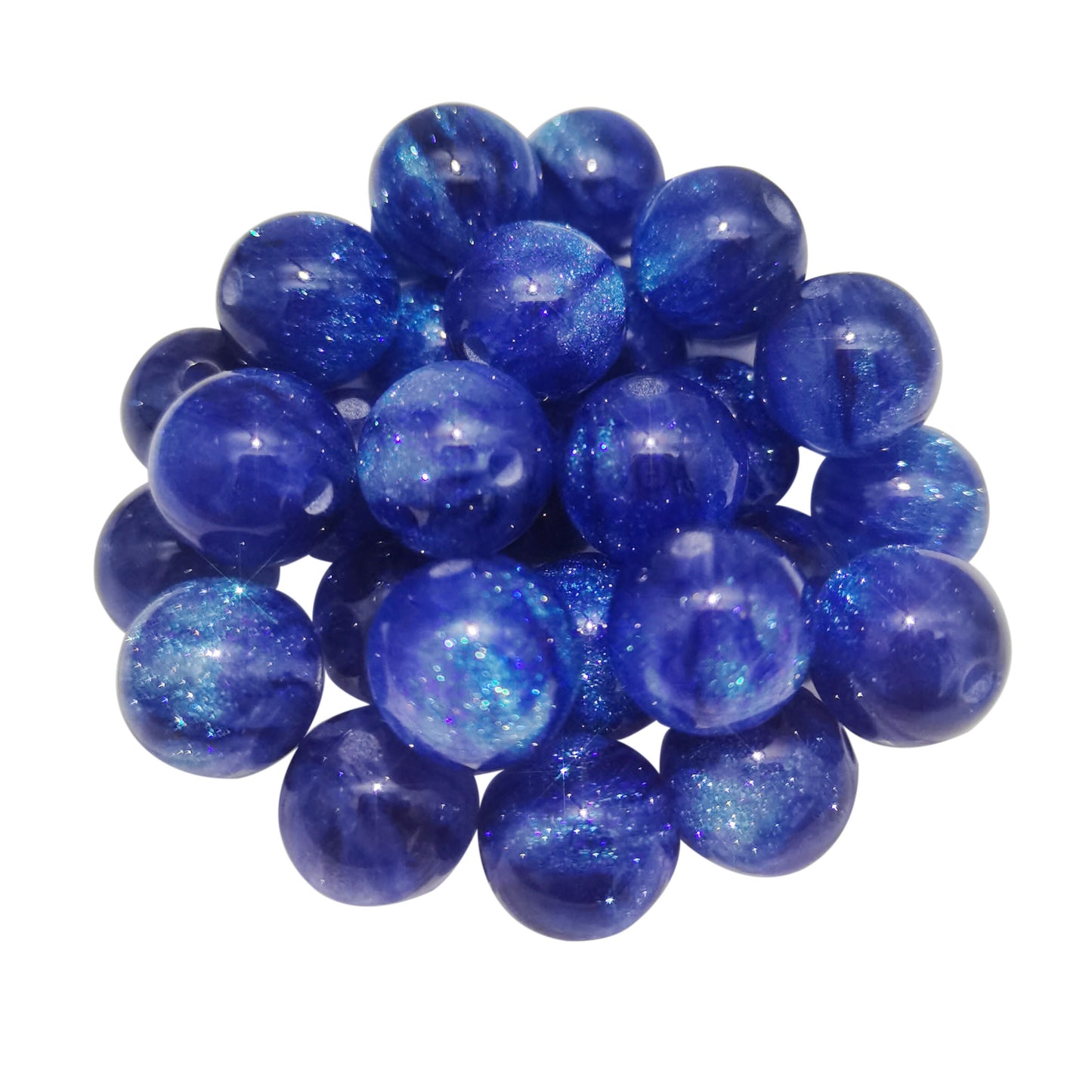 100 PCS Glitter Resin Beads Round Loose Spacer Beads for Bracelet Necklace Earrings Jewelry Making DIY Crafts 8/10/12MM