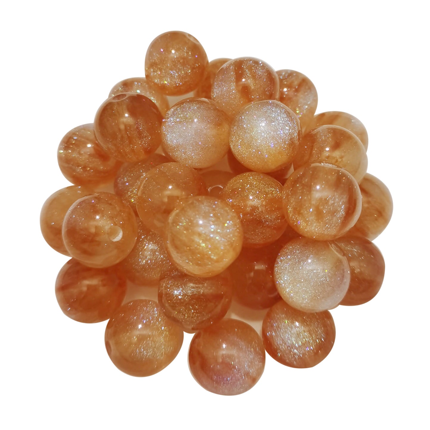 100 PCS Glitter Resin Beads Round Loose Spacer Beads for Bracelet Necklace Earrings Jewelry Making DIY Crafts 8/10/12MM