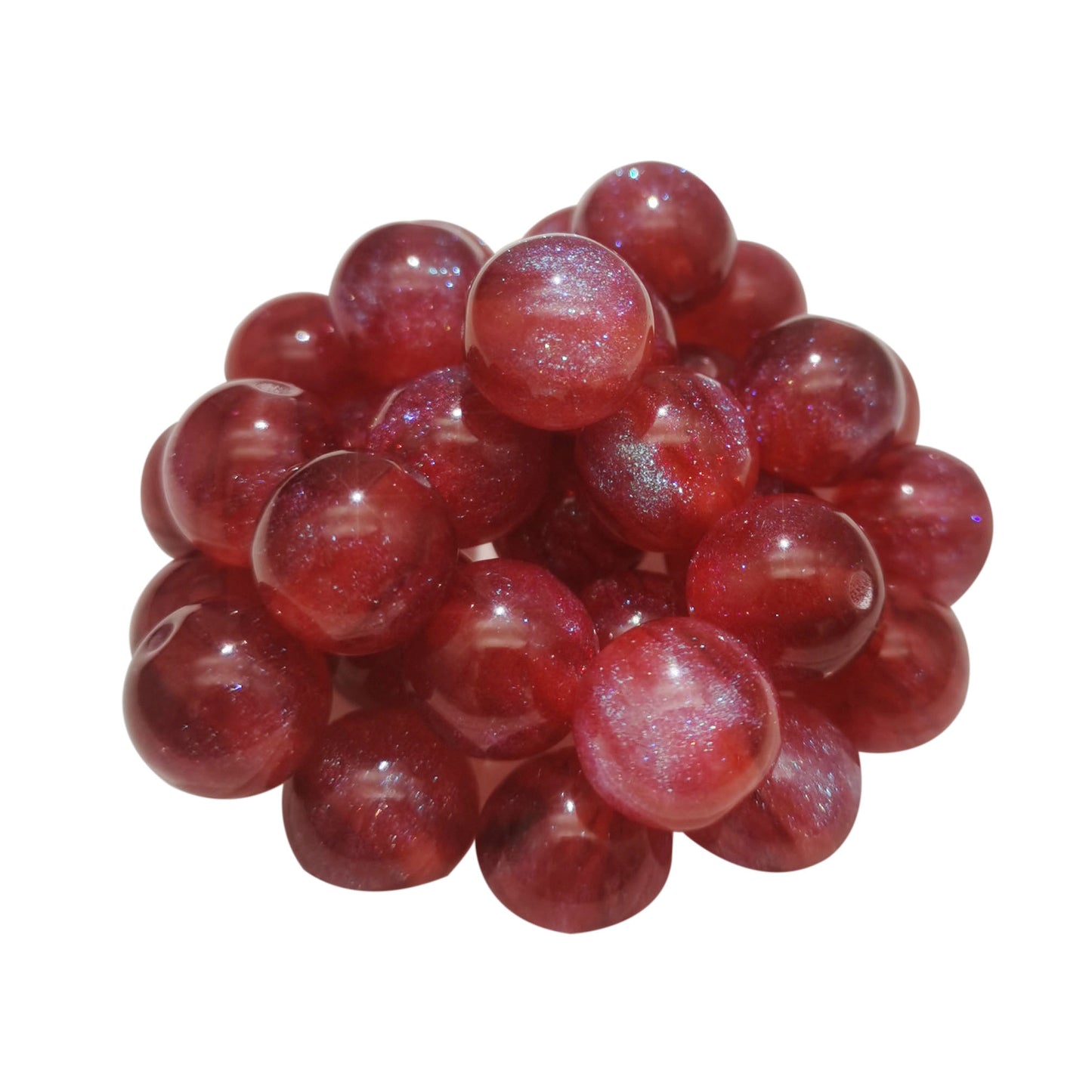 100 PCS Glitter Resin Beads Round Loose Spacer Beads for Bracelet Necklace Earrings Jewelry Making DIY Crafts 8/10/12MM