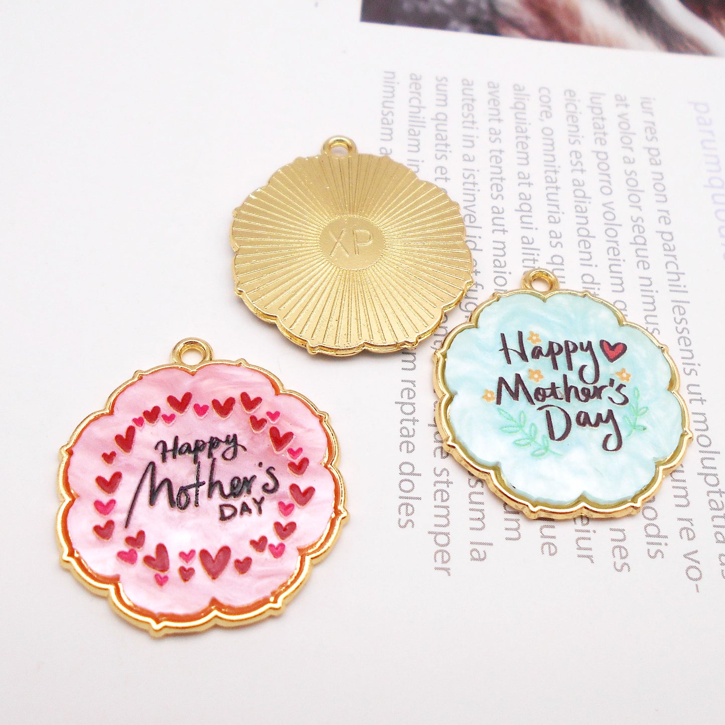 10pcs Happy Mother's Day Pendant Charm Alloy Resin Jewelry Necklace Bracelet Charms DIY