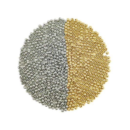 Wholesale Bulk 4200PCS Mixed Gold & Silver Color CCB Plastic Beads 4mm Jewelry Mini Spacer Beads for DIY Necklace Bracelet Earrings Accessories Crafts Decor