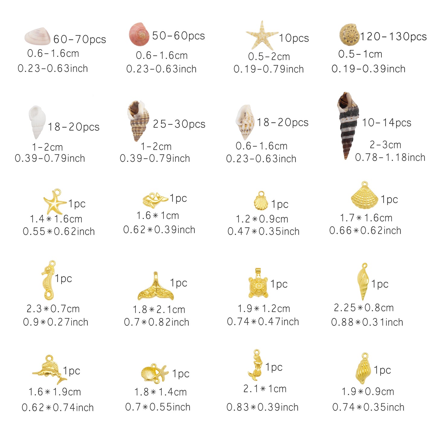 450 PCS Natural Starfish Sea Shells Conch Seashells for Ocean Beach Theme Party Decoration Jewelry Making Candle Crafts DIY Fish Tank Vase Filler