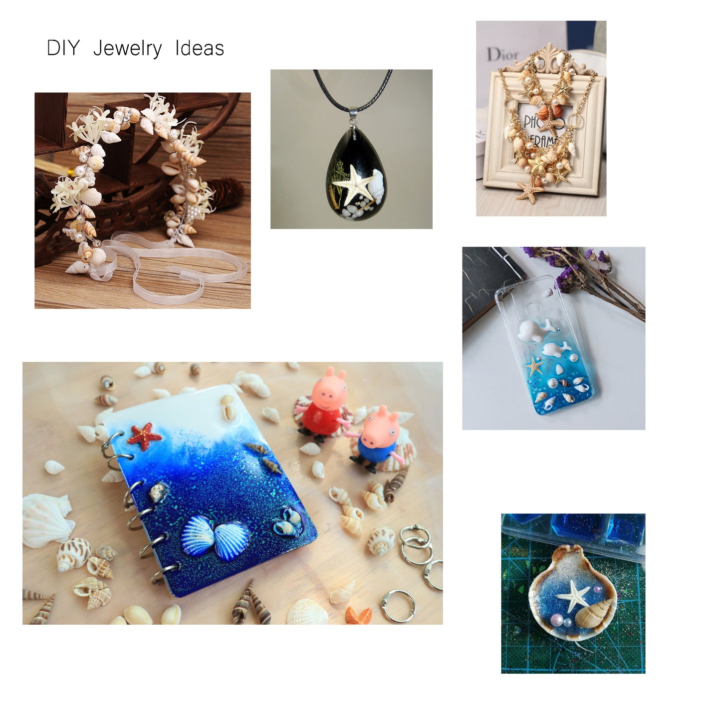 450-500 PCS Natural Starfish Sea Shells Conch Seashells for Ocean Beach Theme Party Decoration Jewelry Making Candle Crafts DIY Fish Tank Vase Filler