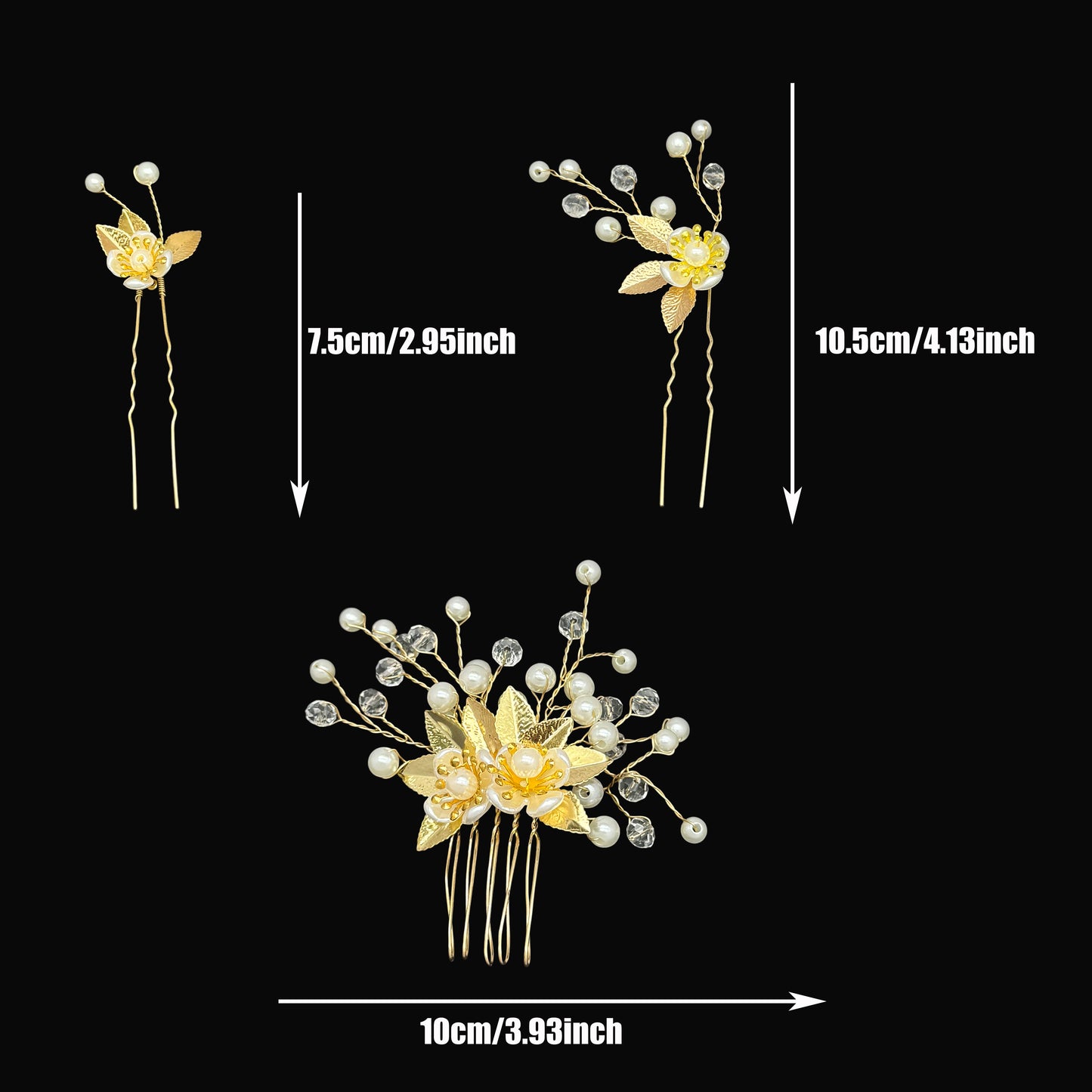 5 PCS Wedding Bridal Hair Pins Set Pearl Hair Clips Vintage Flower Hair Headpiece Jewelry for Bridesmaids Brides Girls Hair Accessories