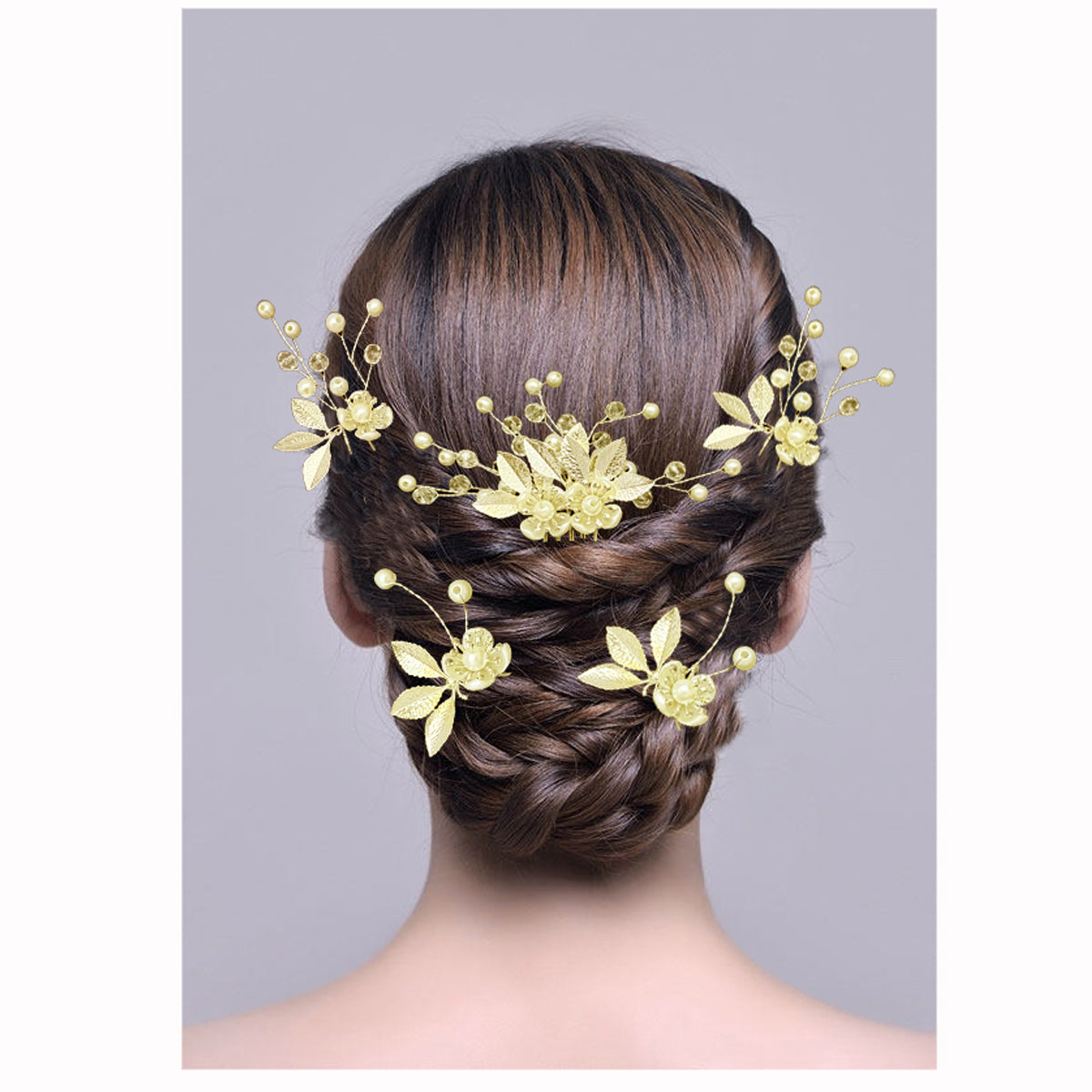 5 PCS Wedding Bridal Hair Pins Set Pearl Hair Clips Vintage Flower Hair Headpiece Jewelry for Bridesmaids Brides Girls Hair Accessories