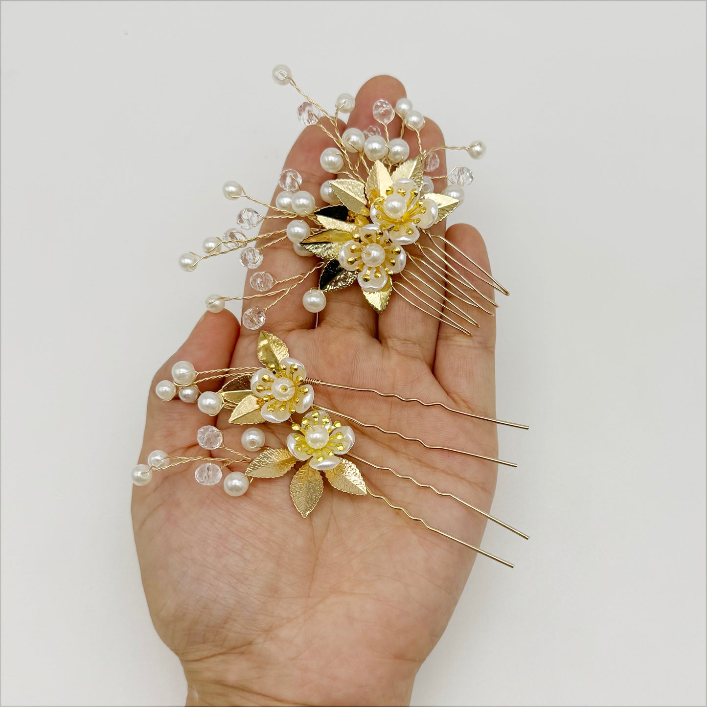 5 PCS Wedding Bridal Hair Pins Set Pearl Hair Clips Vintage Flower Hair Headpiece Jewelry for Bridesmaids Brides Girls Hair Accessories