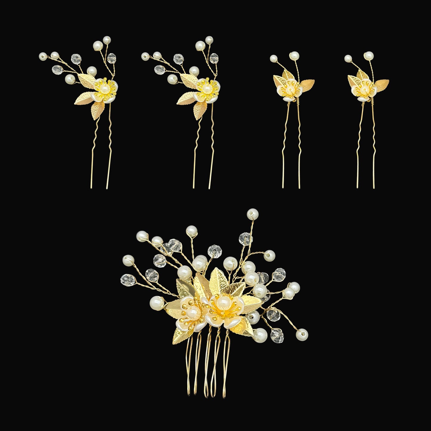 5 PCS Wedding Bridal Hair Pins Set Pearl Hair Clips Vintage Flower Hair Headpiece Jewelry for Bridesmaids Brides Girls Hair Accessories