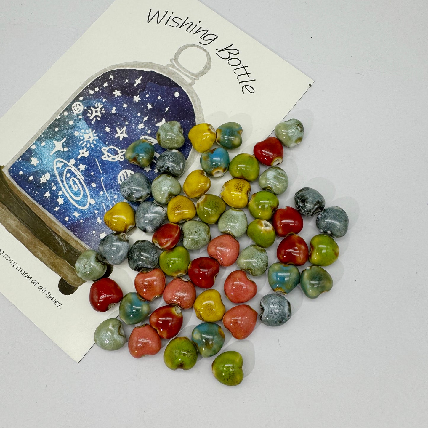 50pcs Mixed Heart Ceramic Beads Spacer Loose Beads for Jewelry Necklace Bracelet Earring Making DIY Craft (Copy)