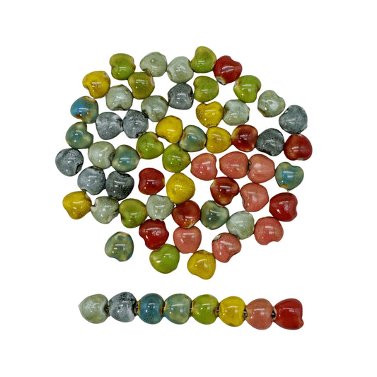 50pcs Mixed Heart Ceramic Beads Spacer Loose Beads for Jewelry Necklace Bracelet Earring Making DIY Craft (Copy)
