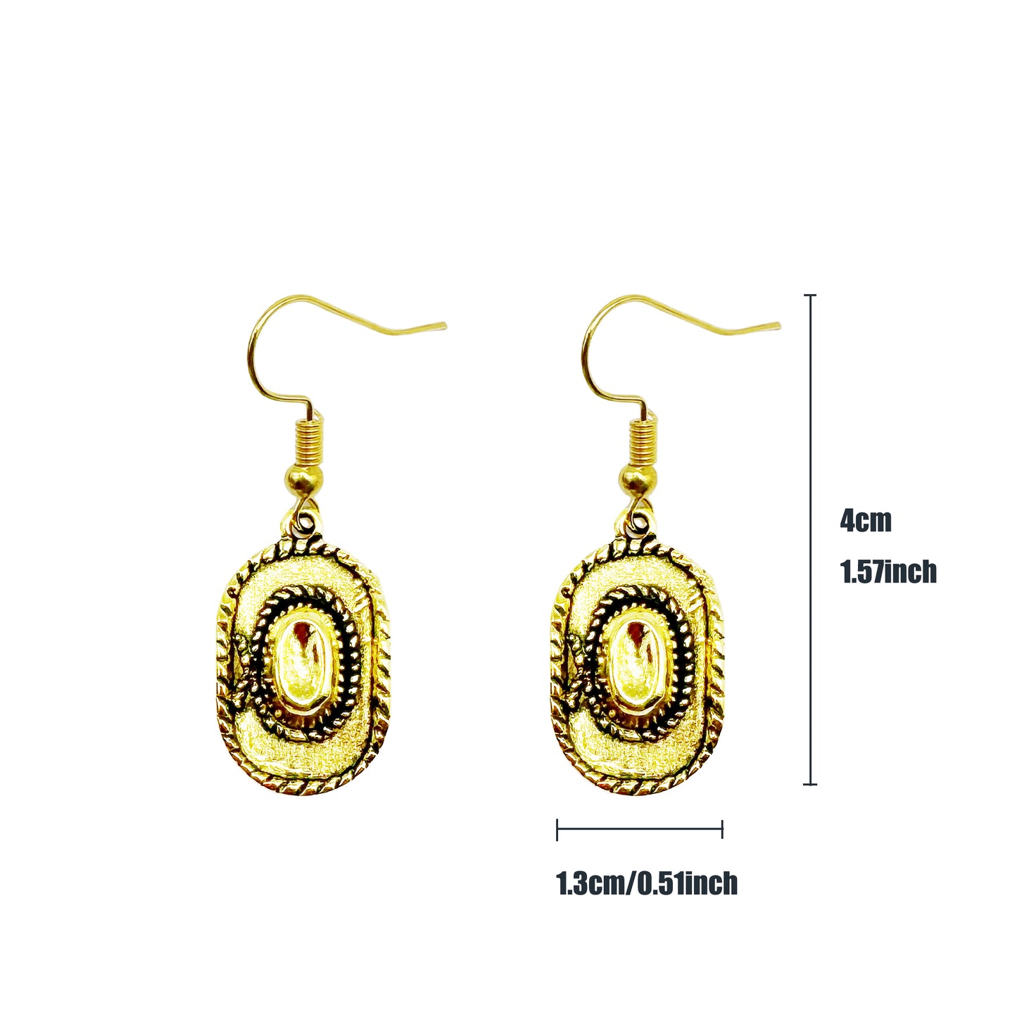 1/9 Pairs Western Cowboy Drop Earrings Antique Gold Color Bulk Alloy Boot Gun Hat Eagles Dangle Earrings for Women Cowgirl Gifts