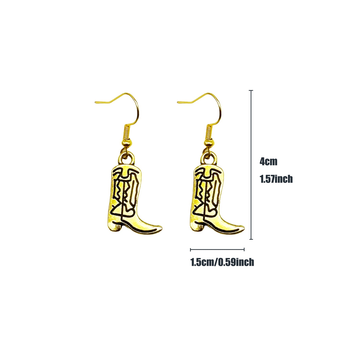 1/9 Pairs Western Cowboy Drop Earrings Antique Gold Color Bulk Alloy Boot Gun Hat Eagles Dangle Earrings for Women Cowgirl Gifts
