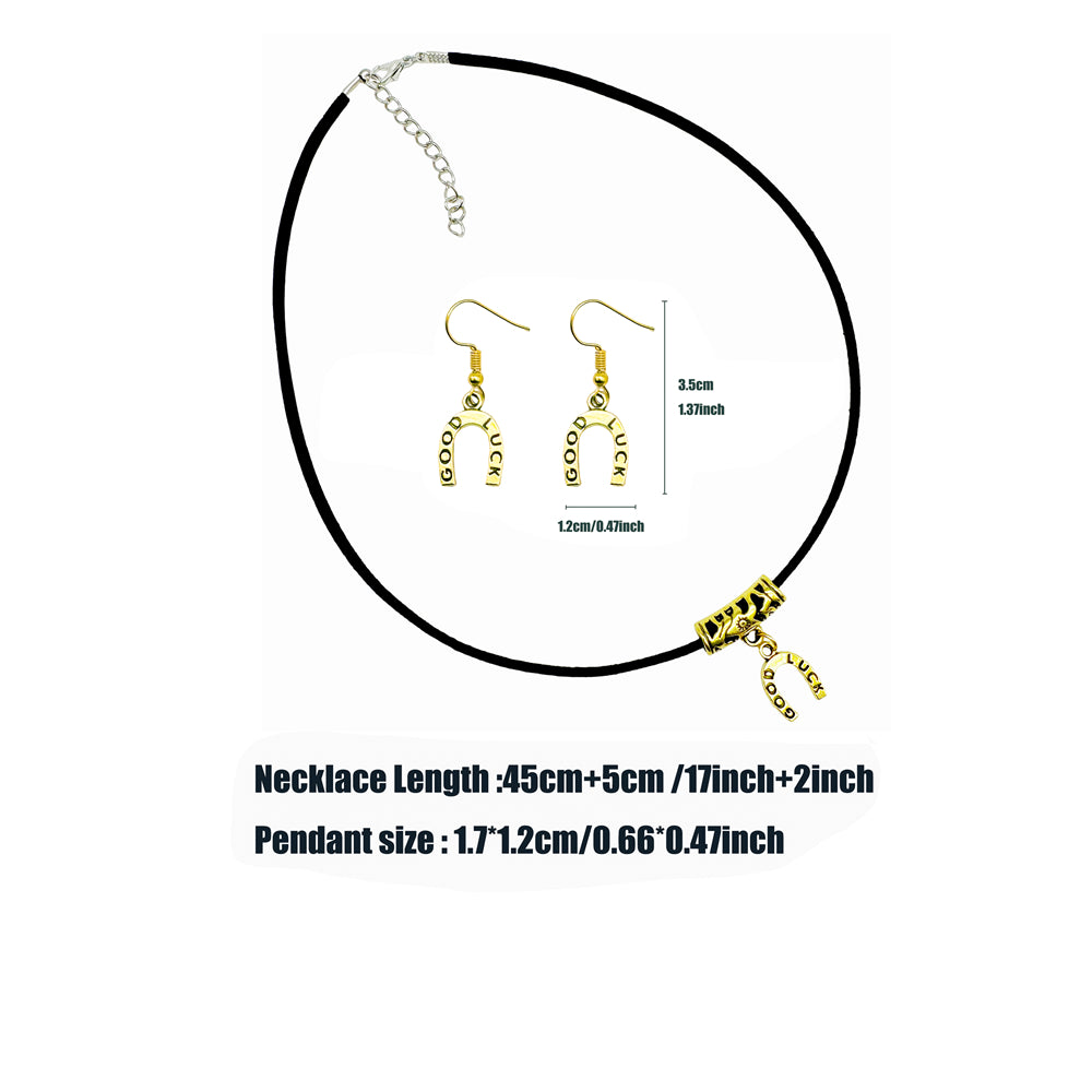 1 Set Retro Gold Color Alloy Western Cowboy Style Necklace & Earring, Hats Eagles Gun Shaped Jewelry, Cowgirl Daily Decoration Women Ladies Gifts