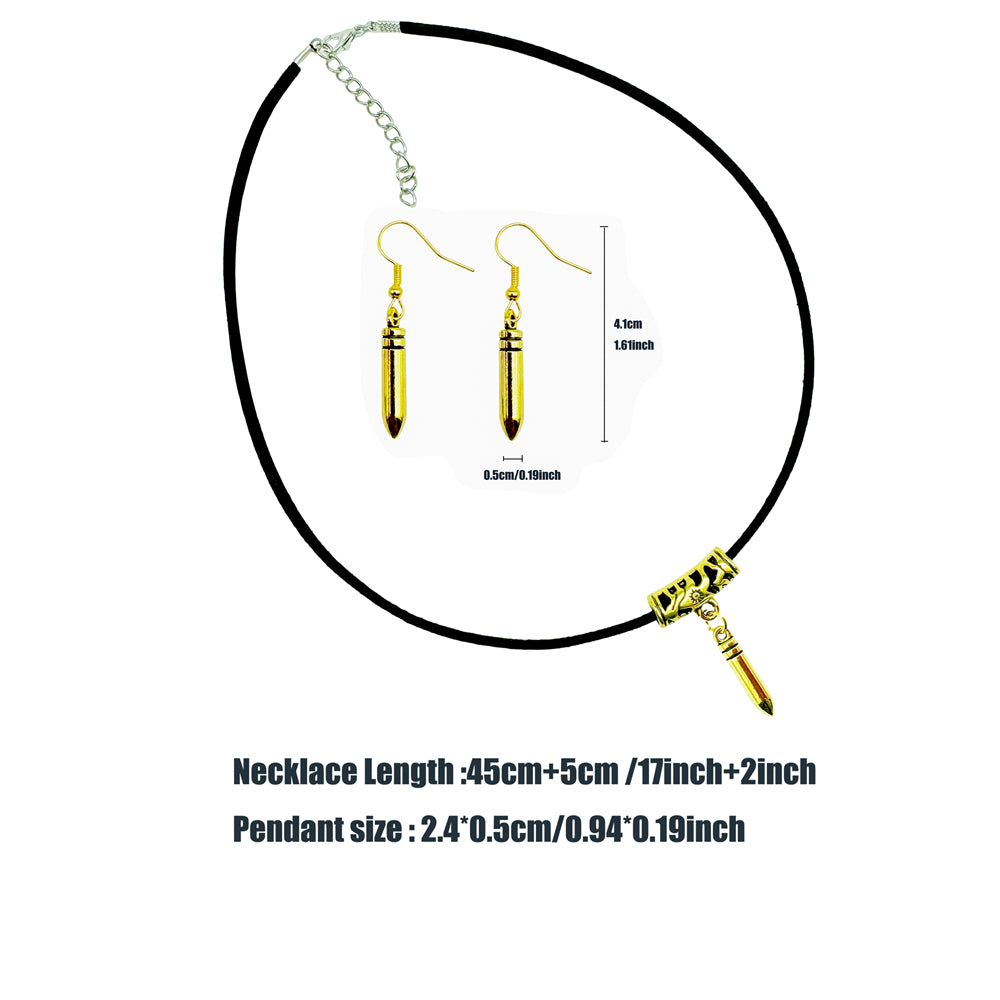 1 Set Retro Gold Color Alloy Western Cowboy Style Necklace & Earring, Hats Eagles Gun Shaped Jewelry, Cowgirl Daily Decoration Women Ladies Gifts