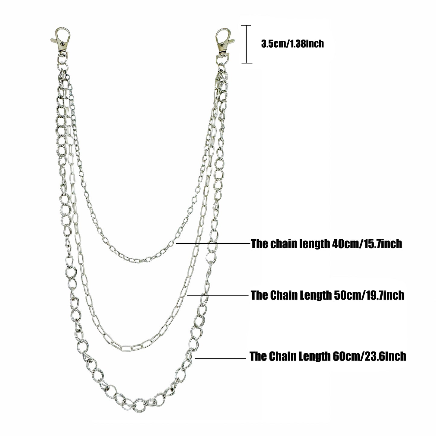 1 Piece Steampunk Style Pants Chain Rock Hip-pop Denim Jeans Chain Iron Alloy Trouser Chain Youth Rockers Personality Decoration