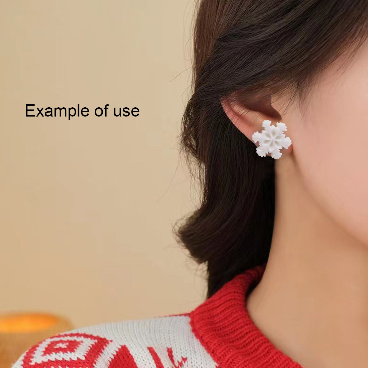 1/2 Pairs 16mm Snowflake Ear Stud with Transparent Plum Blossom Shaped Silicone Earring Back Resin Earrings Women Girls Hypoallergenic Earring Piercing Jewelry