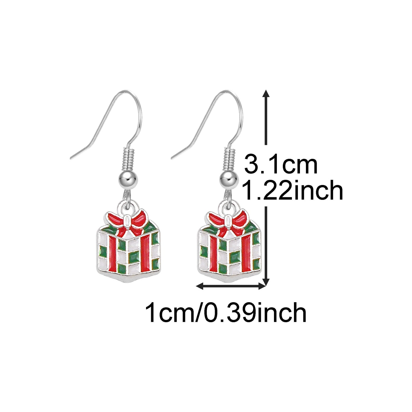 1/9 Pairs Christmas Theme Alloy Earrings Enamel Snowman Snowflake Designed Hook Earring for Festival Gifts Hypoallergenic Ladies Ear Jewelry