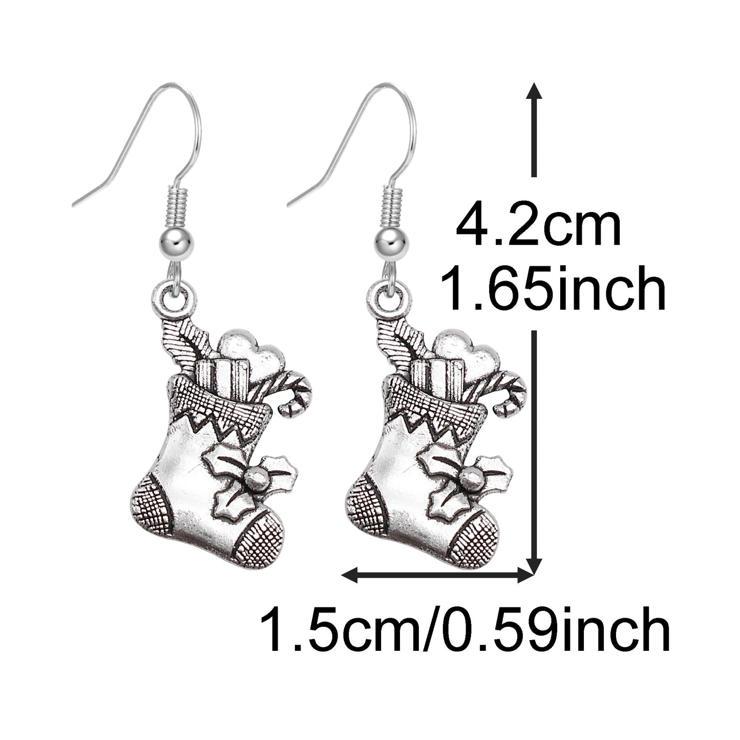 1 Pair Retro Silver Christmas Style Hook Earrings Alloy Elk Snowflake Christmas Tree Dangle Earrings Birthday&Festival Gifts Women Ladies Hypoallergenic Ear Jewelry for Daily Use