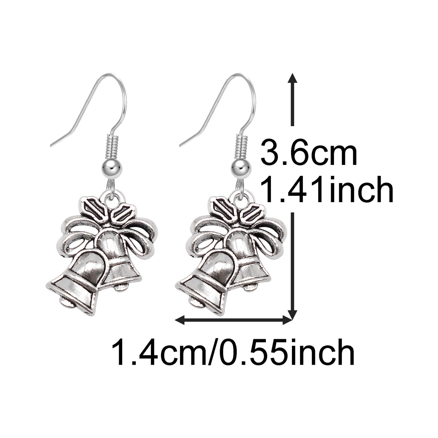 1 Pair Retro Silver Christmas Style Hook Earrings Alloy Elk Snowflake Christmas Tree Dangle Earrings Birthday&Festival Gifts Women Ladies Hypoallergenic Ear Jewelry for Daily Use