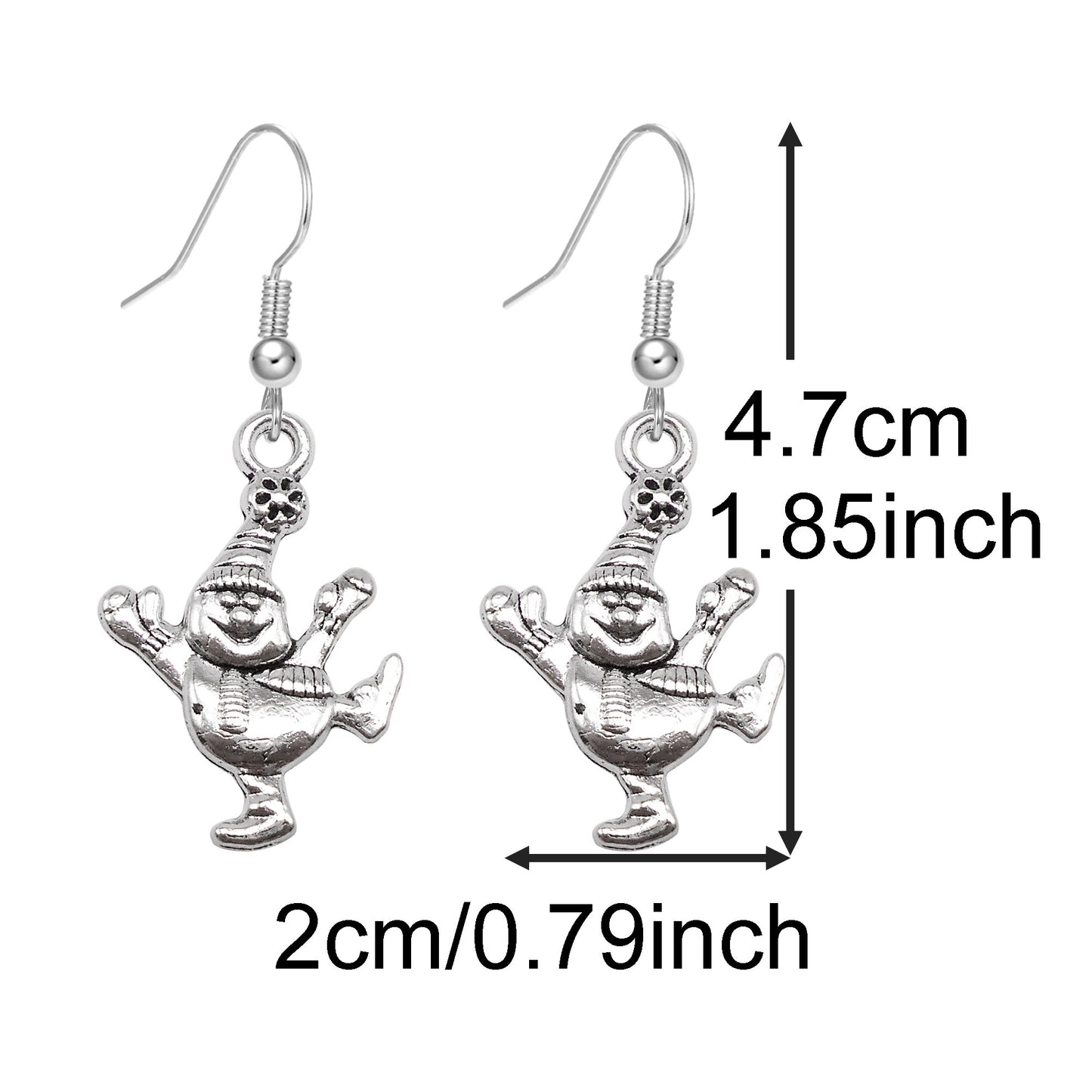 1 Pair Retro Silver Christmas Style Hook Earrings Alloy Elk Snowflake Christmas Tree Dangle Earrings Birthday&Festival Gifts Women Ladies Hypoallergenic Ear Jewelry for Daily Use