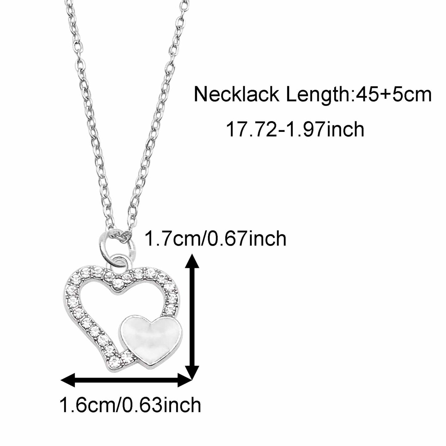 Valentine's Day Jewelry Set for Women - Zircon Heart Dangle Necklace & Earrings with Crystal Rhinestones, Alloy Chic Jewelry, Anniversary Birthday Gifts for Her