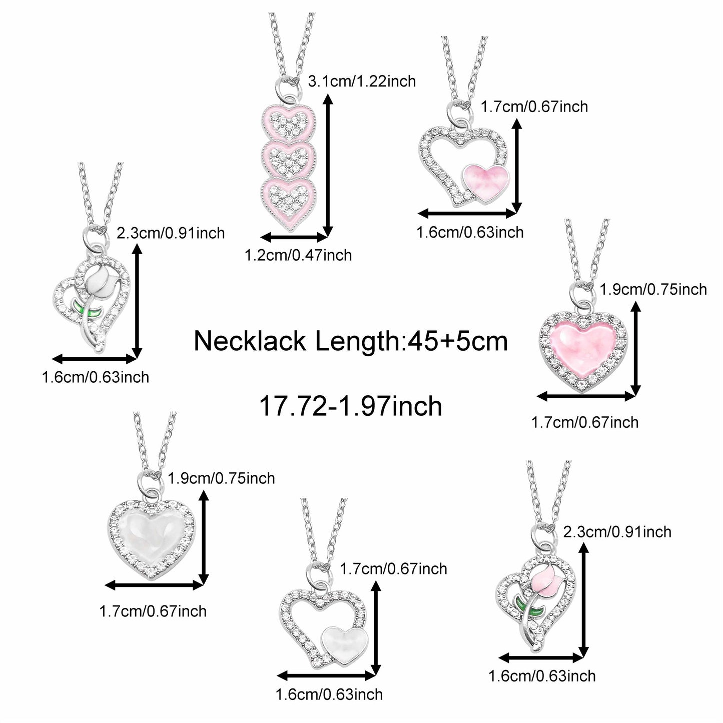 Valentine's Day Jewelry Set for Women - Zircon Heart Dangle Necklace & Earrings with Crystal Rhinestones, Alloy Chic Jewelry, Anniversary Birthday Gifts for Her