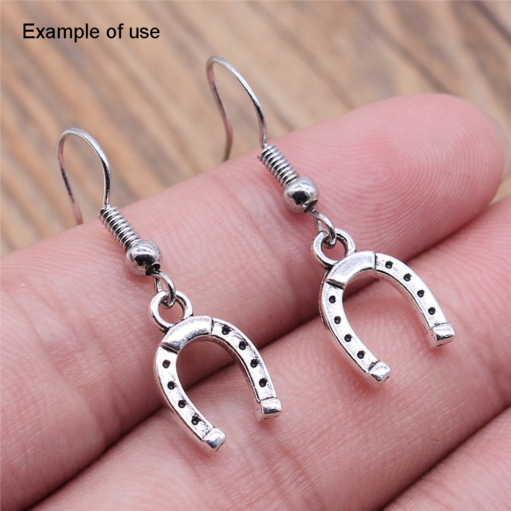 12PCS 14*9mm Metal Alloy Horseshoe Pendant Charms Retro Gold & Silver Jewelry Findings for Necklace Bracelet Earrings Making, DIY Crafts Decoration