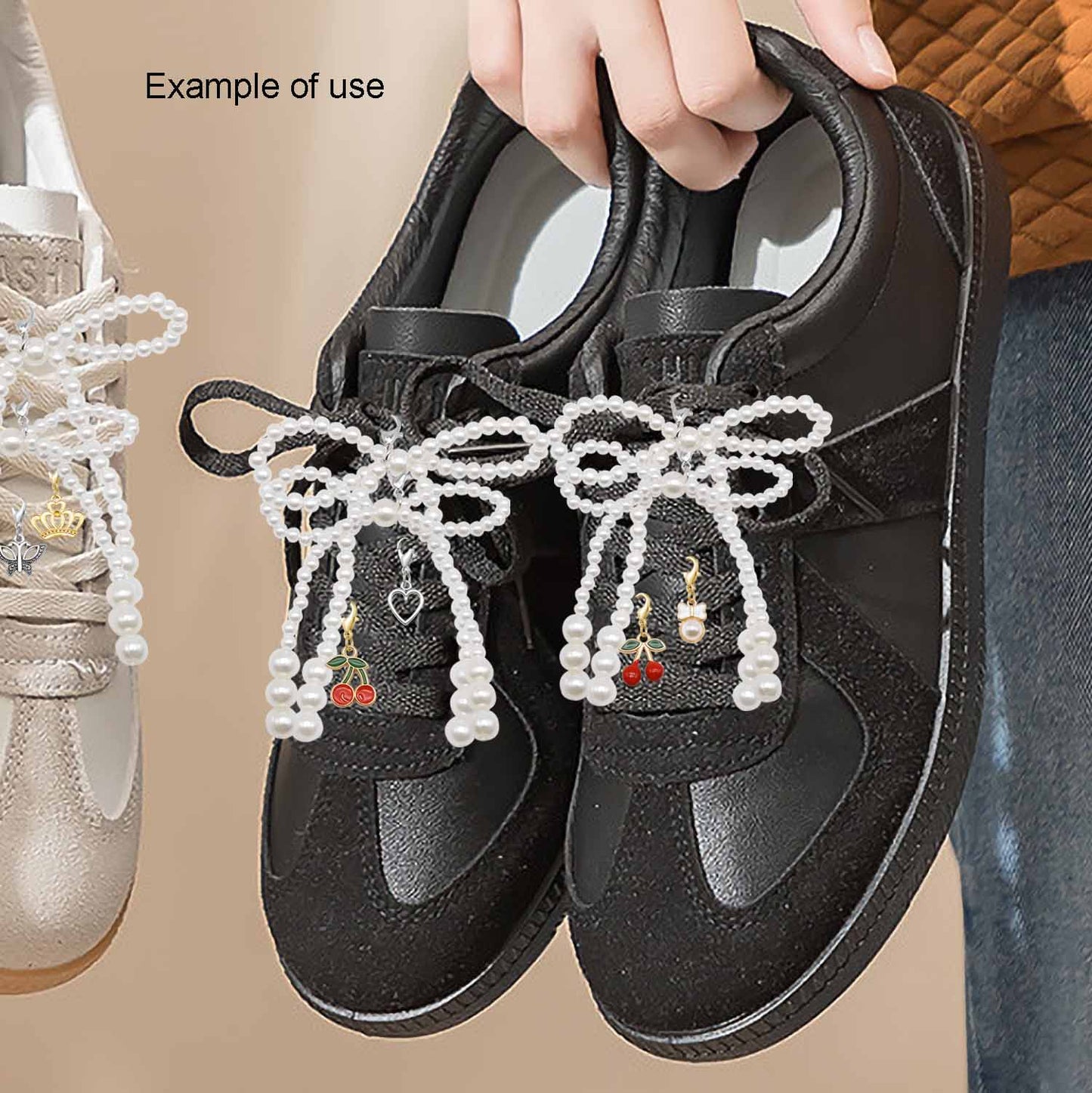24pcs Shoe Charms for Sneakers Shoelace Charms Pearl Bow Shoe accessories Decorations Clips Shoe Jewelry for Sneakers Shoe Charms