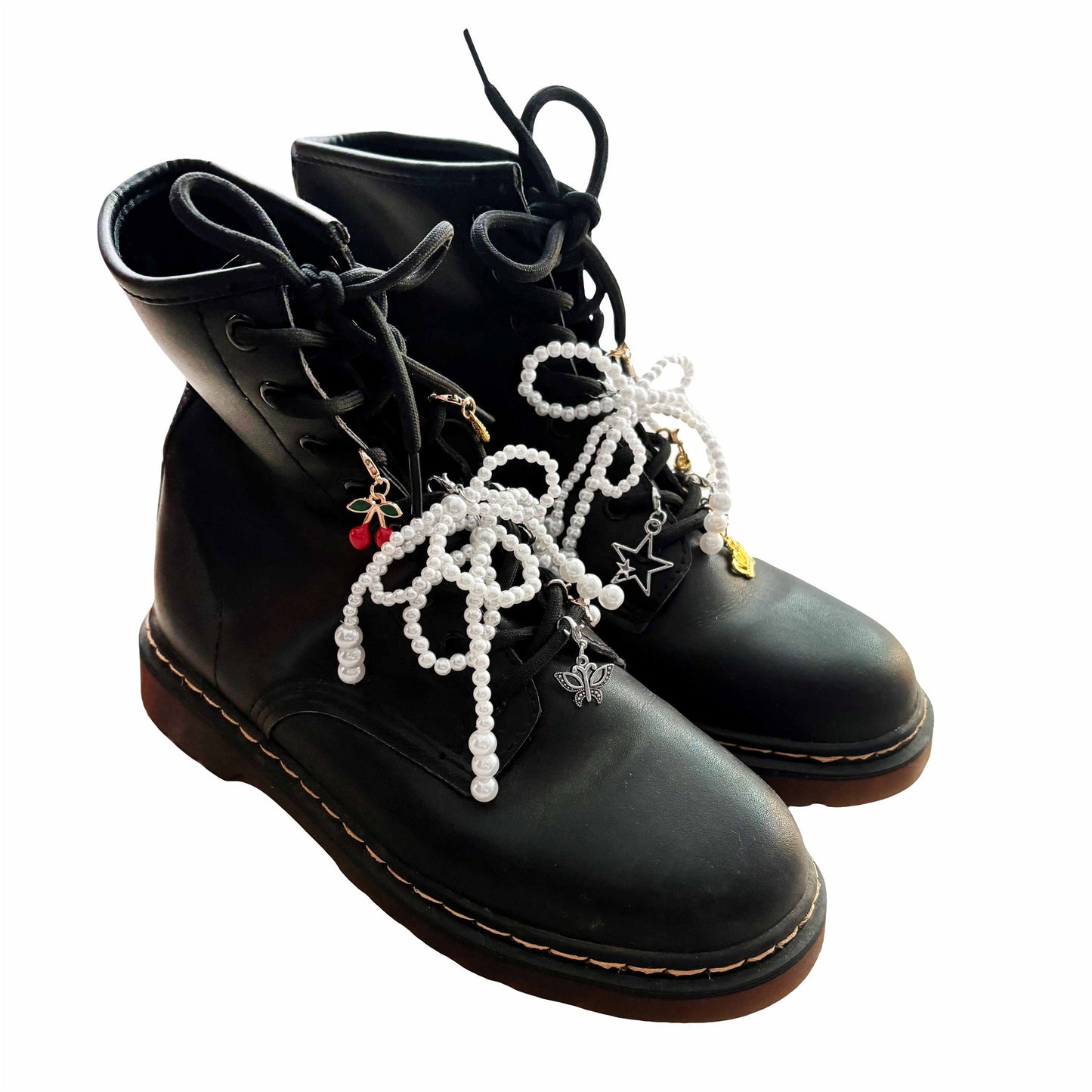 24pcs Shoe Charms for Sneakers Shoelace Charms Pearl Bow Shoe accessories Decorations Clips Shoe Jewelry for Sneakers Shoe Charms