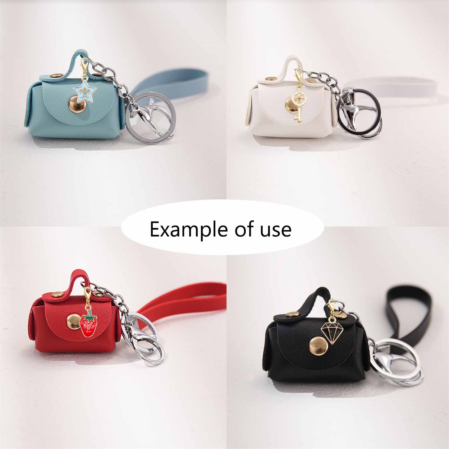 16PCS Metal Alloy Enamel Flower Fruit Star Heart Pendant with Lobster Clasp Cute Shoe Charms Keychain Dangle Bags Hanging Decoration