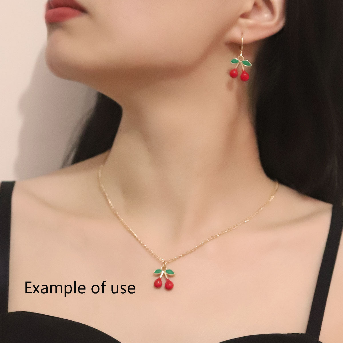 10pcs Enamel Cherry Fruit Charms Pendants for Fashion Jewelry Necklace Bracelet Earring Keychain DIY Craft Accessories