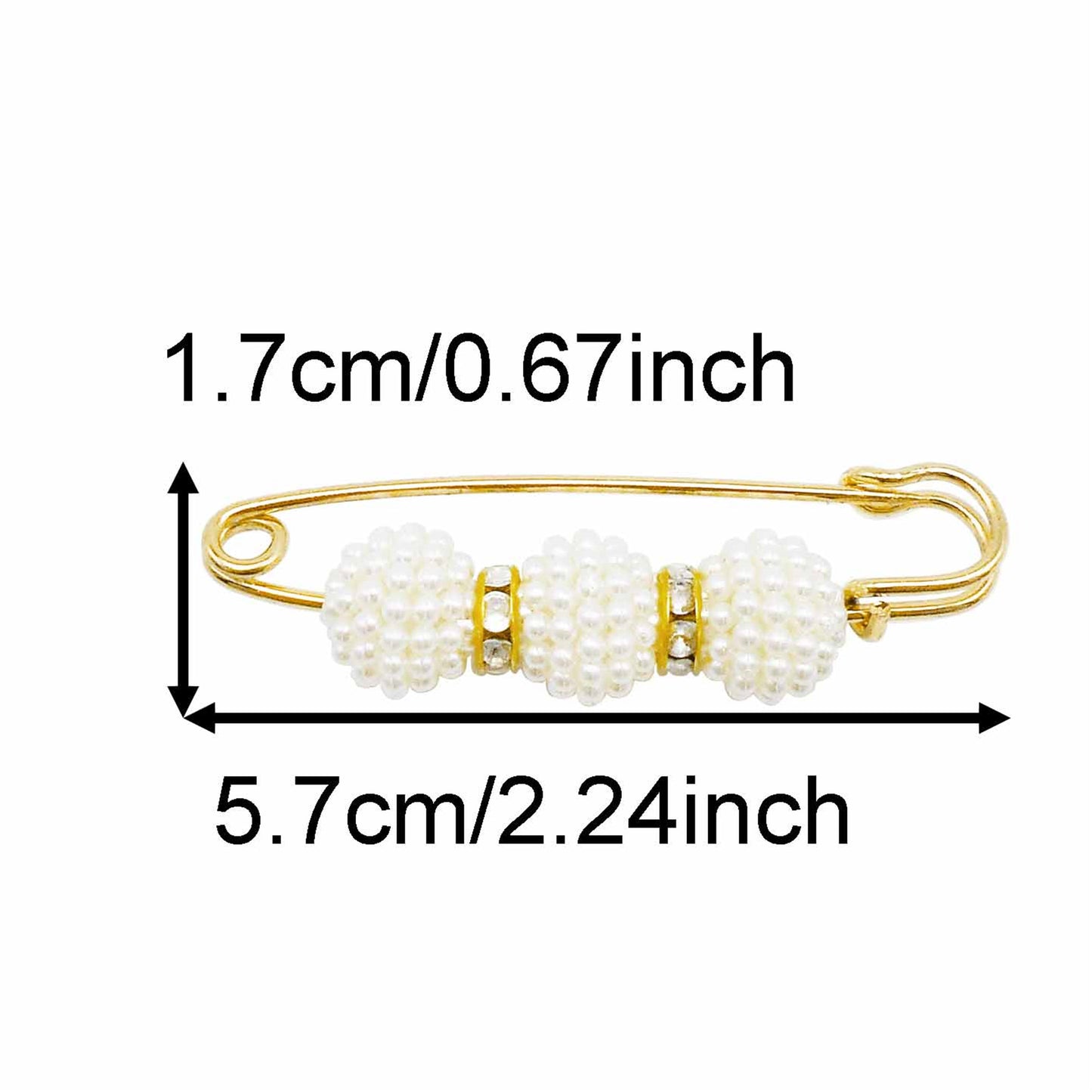 6PCS Fashion Shoe Charms Sock Charms, Gold Waistband  Clips with Imitation Pearl, Waist Reduction Pins, Anti-Exposure Brooch for Women, Buckle Pins for Daily Decor & Fixing Clothing