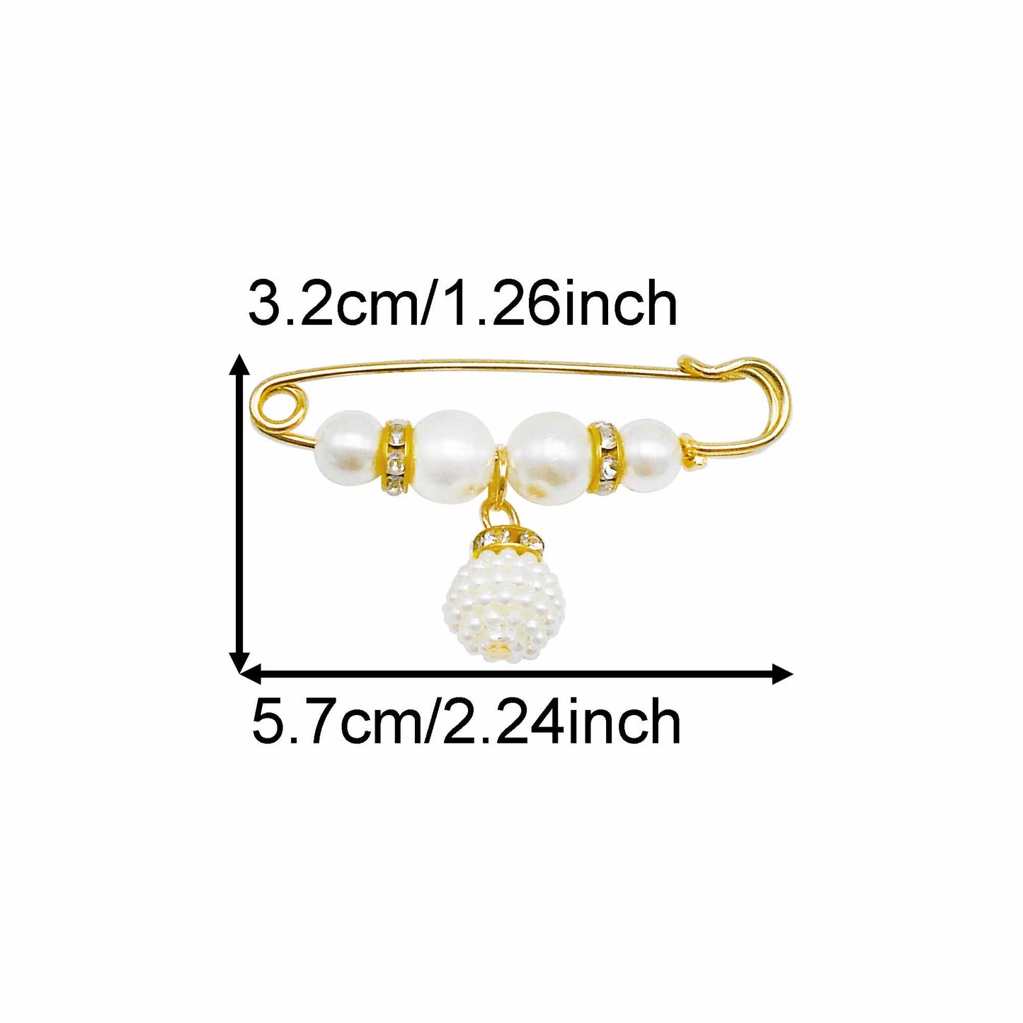 6PCS Fashion Shoe Charms Sock Charms, Gold Waistband  Clips with Imitation Pearl, Waist Reduction Pins, Anti-Exposure Brooch for Women, Buckle Pins for Daily Decor & Fixing Clothing
