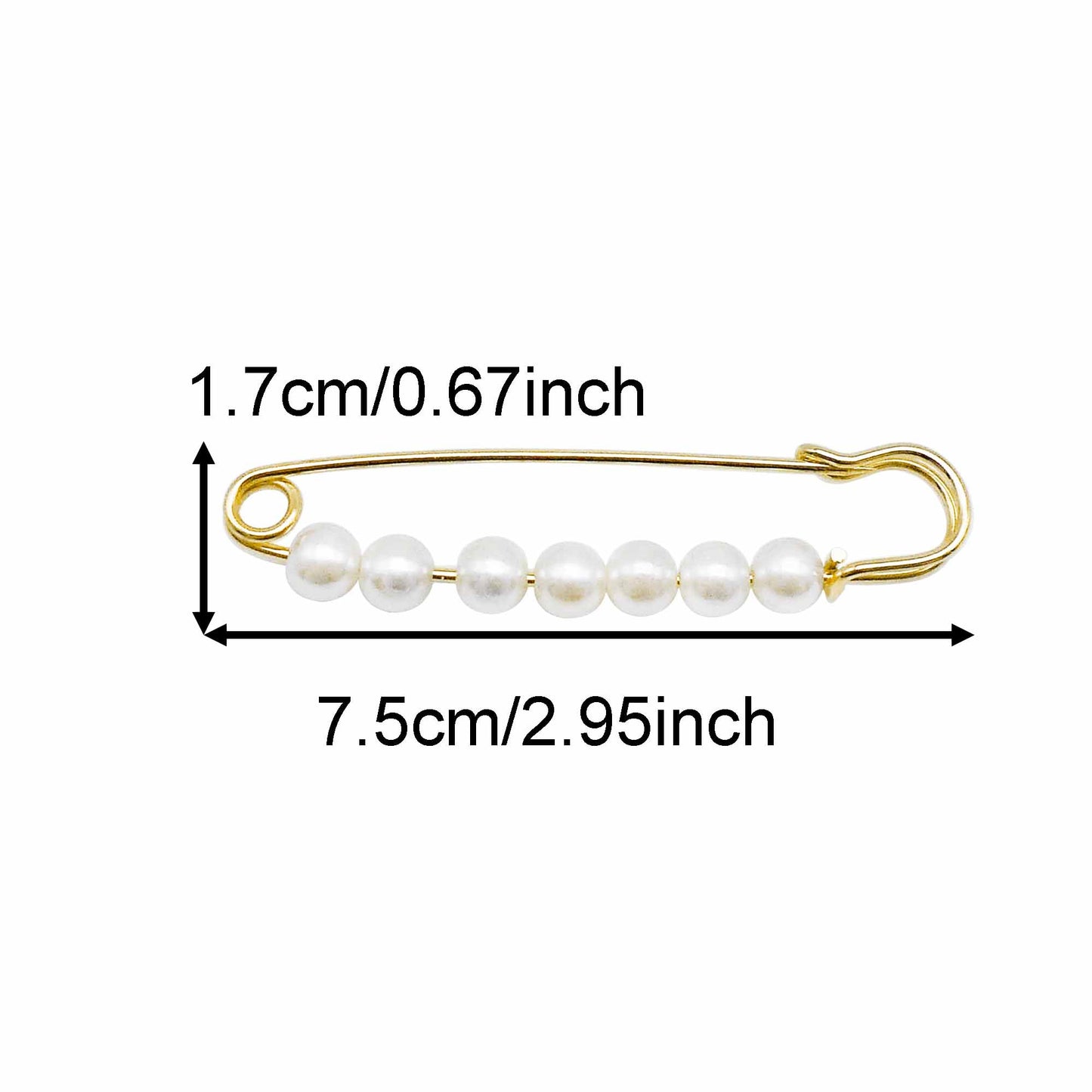 6PCS Fashion Shoe Charms Sock Charms, Gold Waistband  Clips with Imitation Pearl, Waist Reduction Pins, Anti-Exposure Brooch for Women, Buckle Pins for Daily Decor & Fixing Clothing