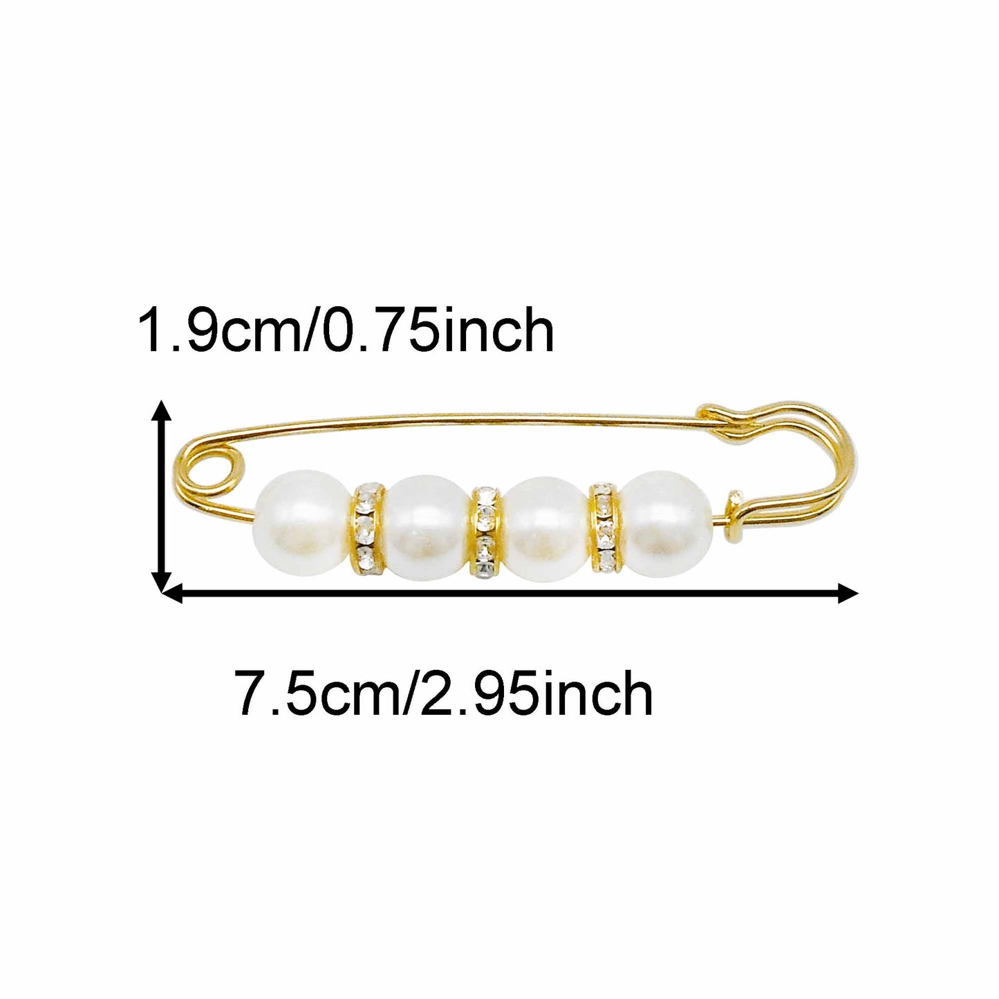 6PCS Fashion Shoe Charms Sock Charms, Gold Waistband  Clips with Imitation Pearl, Waist Reduction Pins, Anti-Exposure Brooch for Women, Buckle Pins for Daily Decor & Fixing Clothing