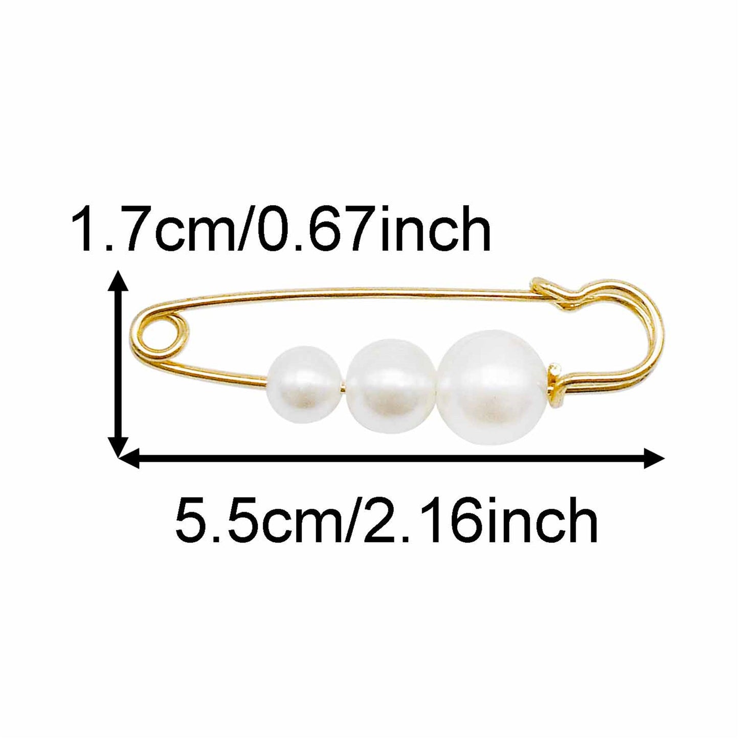 6PCS Fashion Shoe Charms Sock Charms, Gold Waistband  Clips with Imitation Pearl, Waist Reduction Pins, Anti-Exposure Brooch for Women, Buckle Pins for Daily Decor & Fixing Clothing