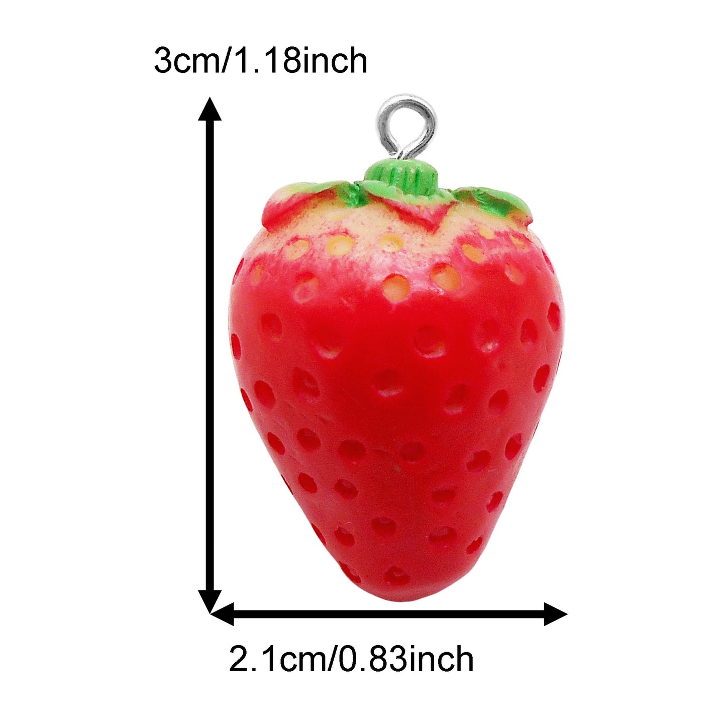 1 Piece Acrylic 3D Strawberry Charms Red Fruit Pendants for DIY Crafts Jewelry Making Accessories Keyring Keychain Decor