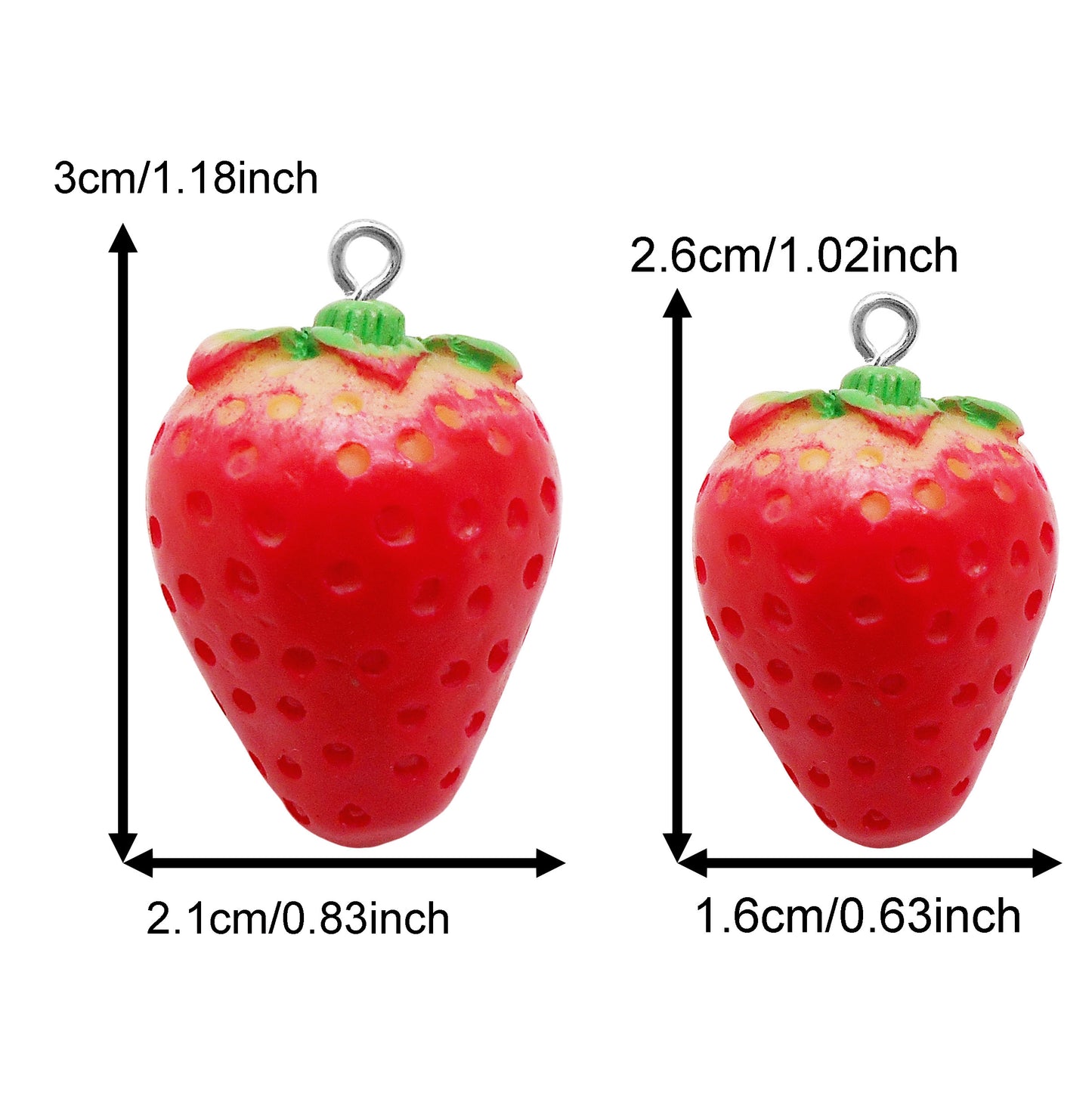 1 Piece Acrylic 3D Strawberry Charms Red Fruit Pendants for DIY Crafts Jewelry Making Accessories Keyring Keychain Decor