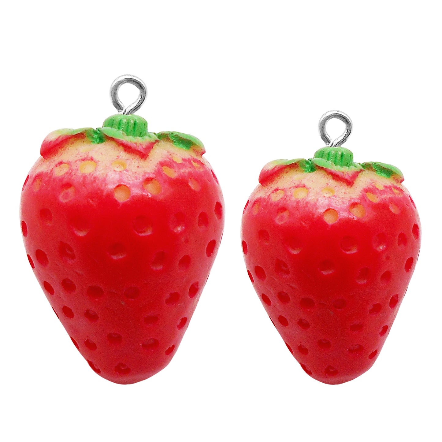 1 Piece Acrylic 3D Strawberry Charms Red Fruit Pendants for DIY Crafts Jewelry Making Accessories Keyring Keychain Decor