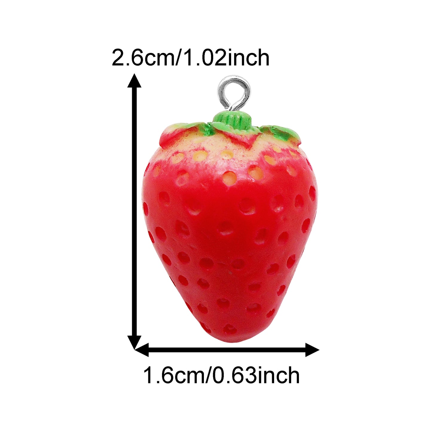 1 Piece Acrylic 3D Strawberry Charms Red Fruit Pendants for DIY Crafts Jewelry Making Accessories Keyring Keychain Decor