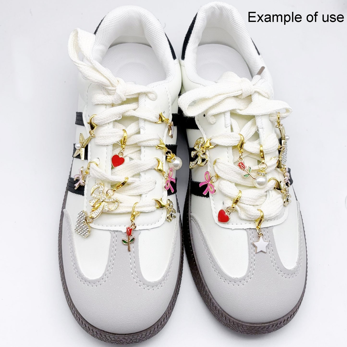 10pairs Mixed Alloy Star Heart Charms with Lobster Clasp Rhinestones Bowknot Enamel Bow Pendants for Shoes Bags Decor
