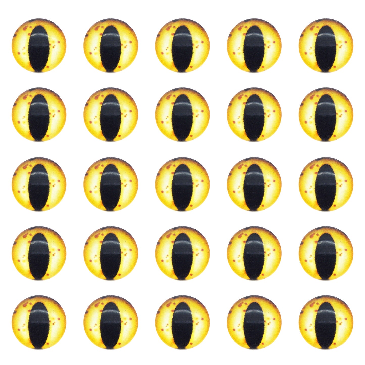 50pcs 6/8/10mm Glass Animal Toy Eyes Vertical Pupil Evil Dragon Eyes Flat Back Cabochons Decorative Cat Lizard Eyes for DIY Crafts Doll Jewelry Making