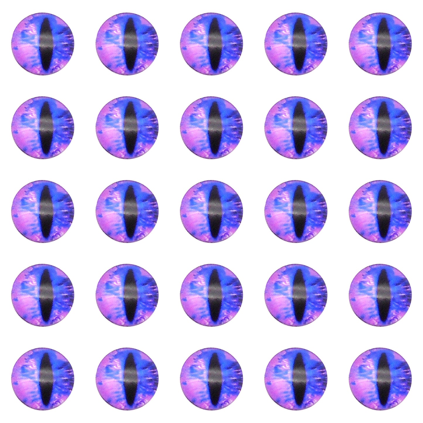 50pcs 6/8/10mm Glass Animal Toy Eyes Vertical Pupil Evil Dragon Eyes Flat Back Cabochons Decorative Cat Lizard Eyes for DIY Crafts Doll Jewelry Making