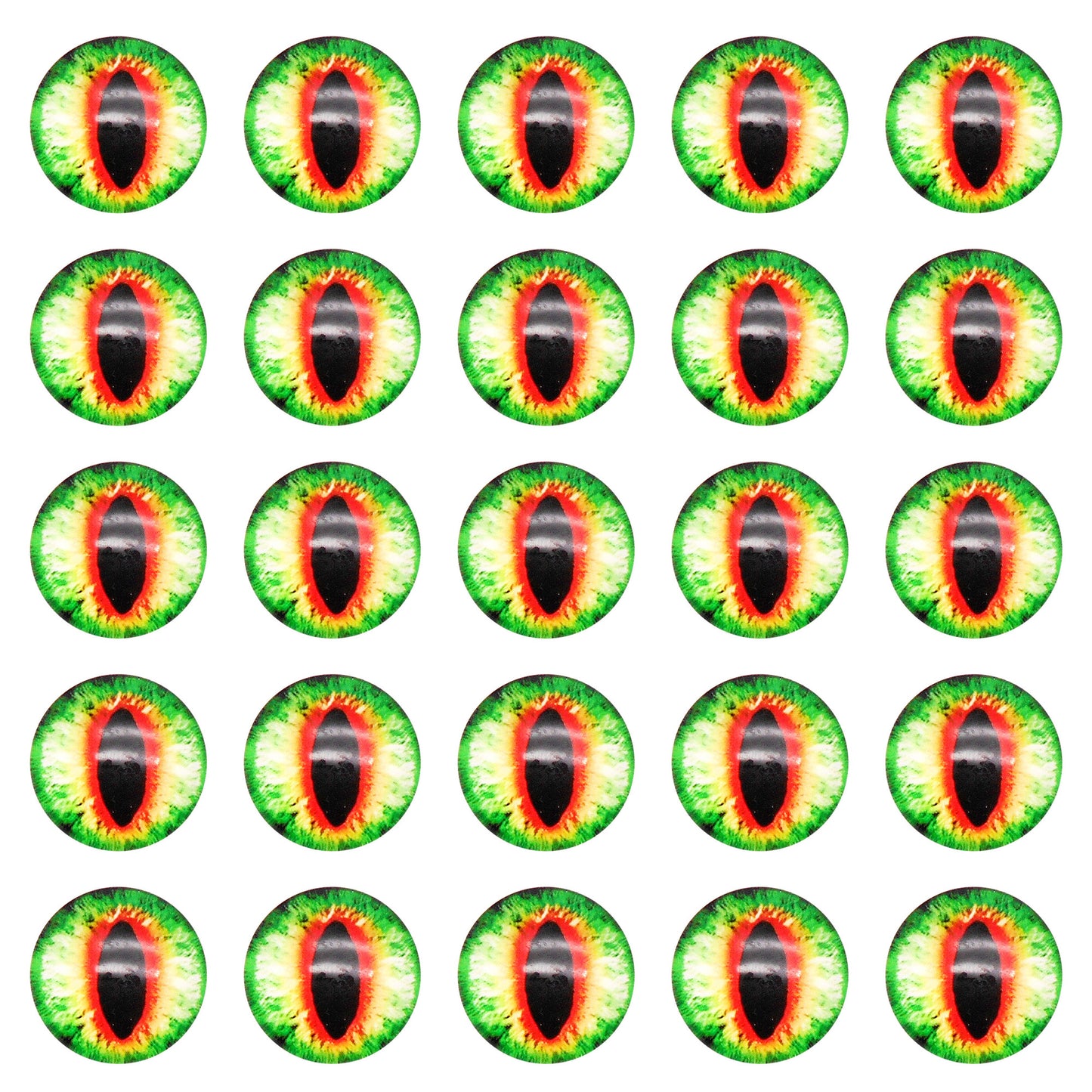50pcs 6/8/10mm Glass Animal Toy Eyes Vertical Pupil Evil Dragon Eyes Flat Back Cabochons Decorative Cat Lizard Eyes for DIY Crafts Doll Jewelry Making