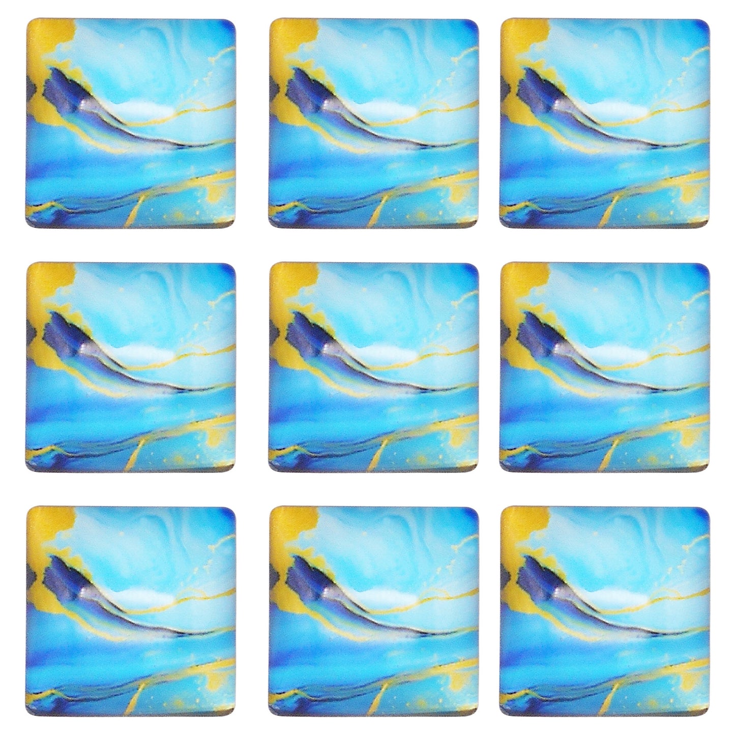 12pcs 25mm Flat Back Marble Texture Pattern Cabochons Square Glass Tiles Time Gems Scrapbooking Embellishments for Jewelry Making DIY Crafts Decor