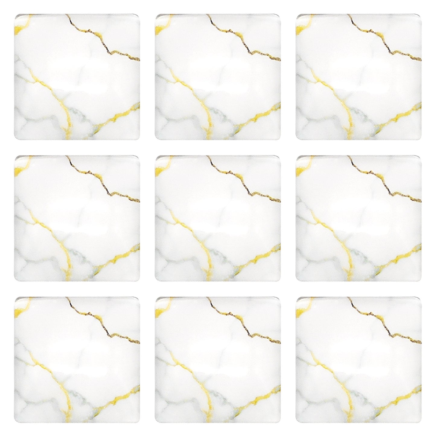 12pcs 25mm Flat Back Marble Texture Pattern Cabochons Square Glass Tiles Time Gems Scrapbooking Embellishments for Jewelry Making DIY Crafts Decor