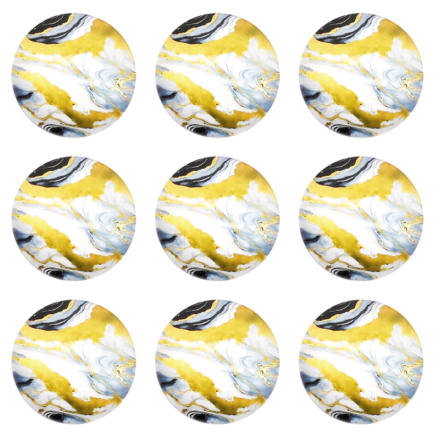 12pcs Round Marble Pattern Cabochons 3D Flat Back Glass Embellishment Time Gem Jewelry Making Accessories DIY Craft Decor 10/12/15/18/20/25/30mm