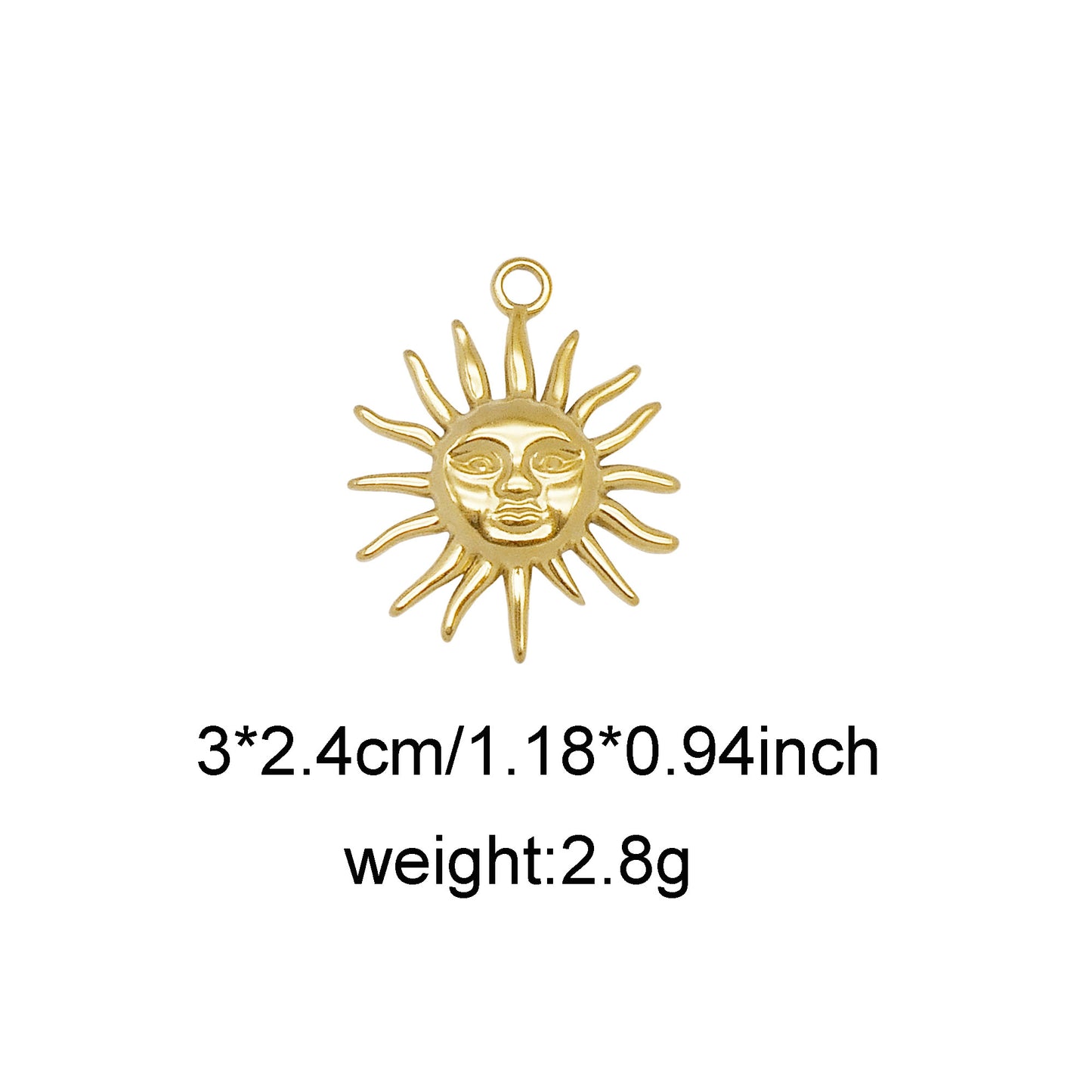 1 Piece Chic Gold Tone Star Charms Stainless Steel Sun Moon Pendants for Necklace Bracelet Earring Making DIY Jewelry Craft Decor