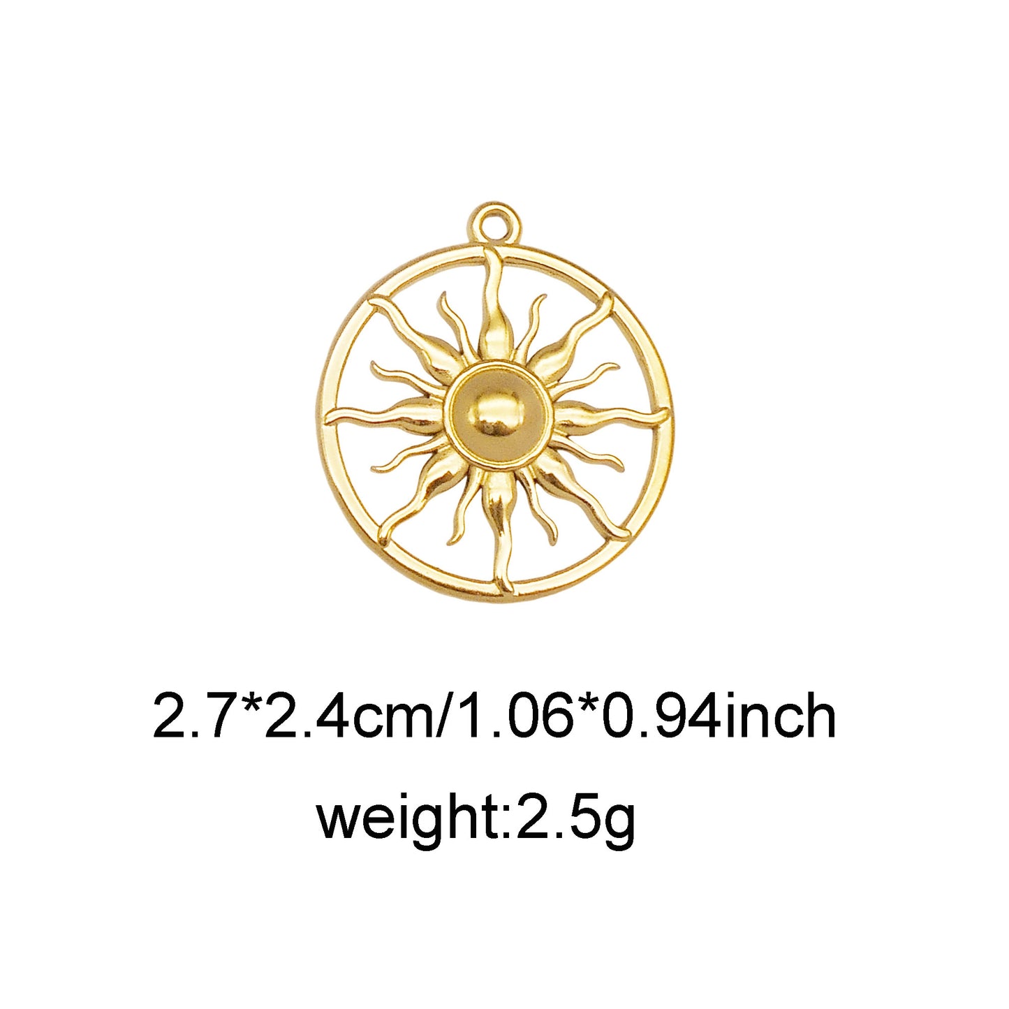 1 Piece Chic Gold Tone Star Charms Stainless Steel Sun Moon Pendants for Necklace Bracelet Earring Making DIY Jewelry Craft Decor