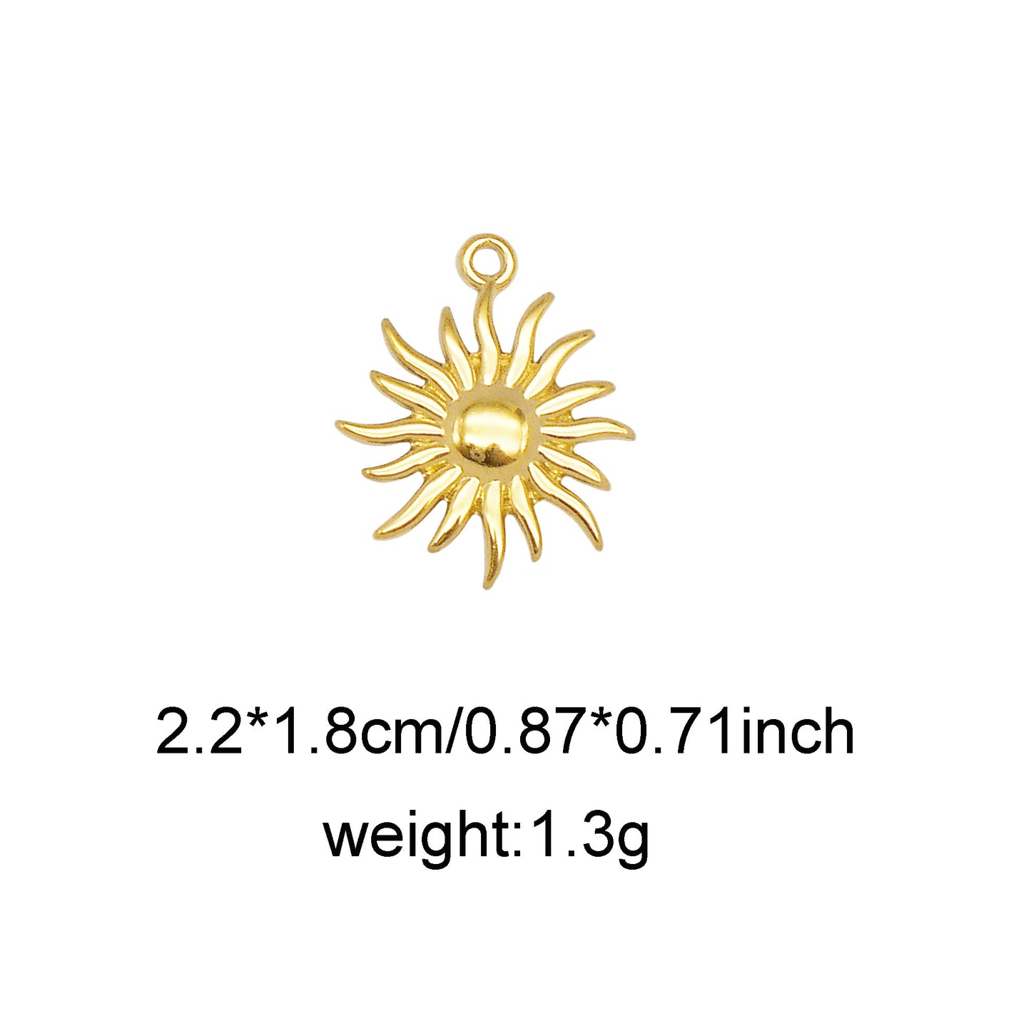 1 Piece Chic Gold Tone Star Charms Stainless Steel Sun Moon Pendants for Necklace Bracelet Earring Making DIY Jewelry Craft Decor