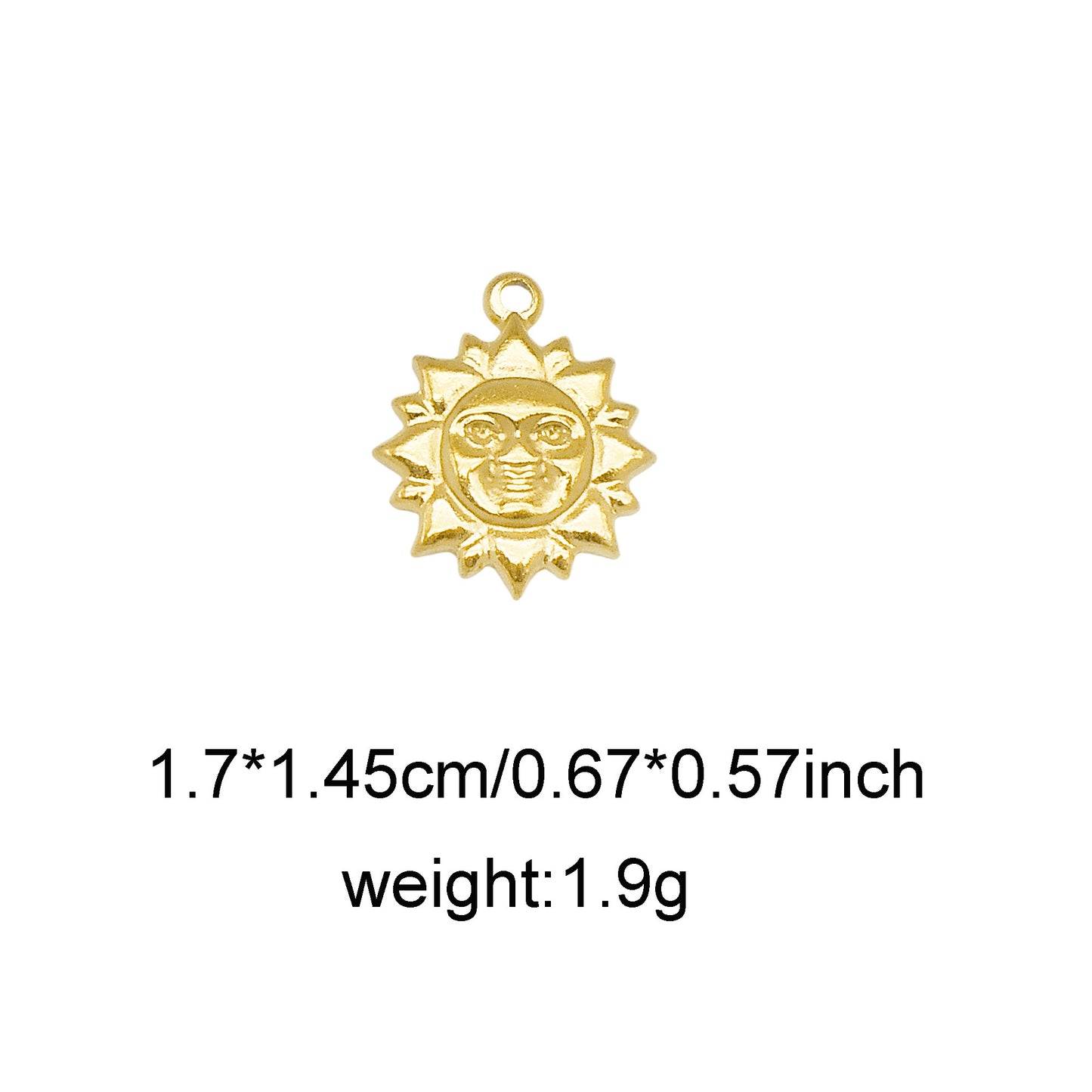 1 Piece Chic Gold Tone Star Charms Stainless Steel Sun Moon Pendants for Necklace Bracelet Earring Making DIY Jewelry Craft Decor